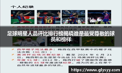 足球明星人品评比排行榜揭晓谁是最受尊敬的球员和榜样